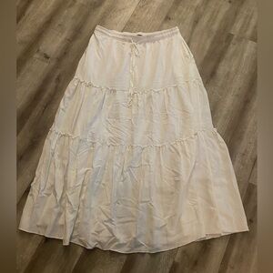 3 tier boho white cotton skirt size L